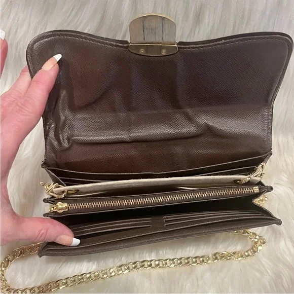 Authenticated Louis Vuitton Damier Ebene Sistina Long Wallet - Picture 10 of 16